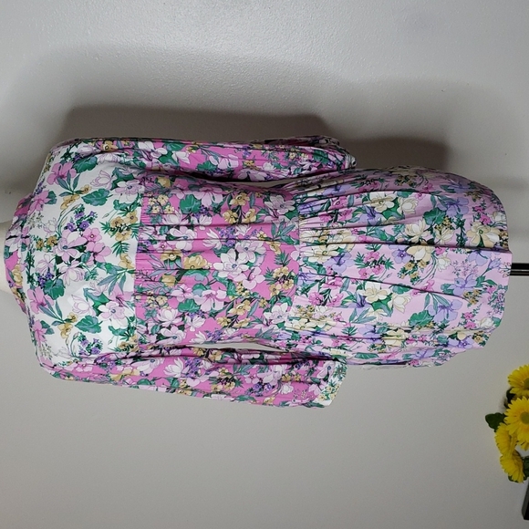 NEW Figueroa & Flower Boho Top Hi Low Mixed Floral Anthropologie Summer Bohemian - Picture 3 of 12